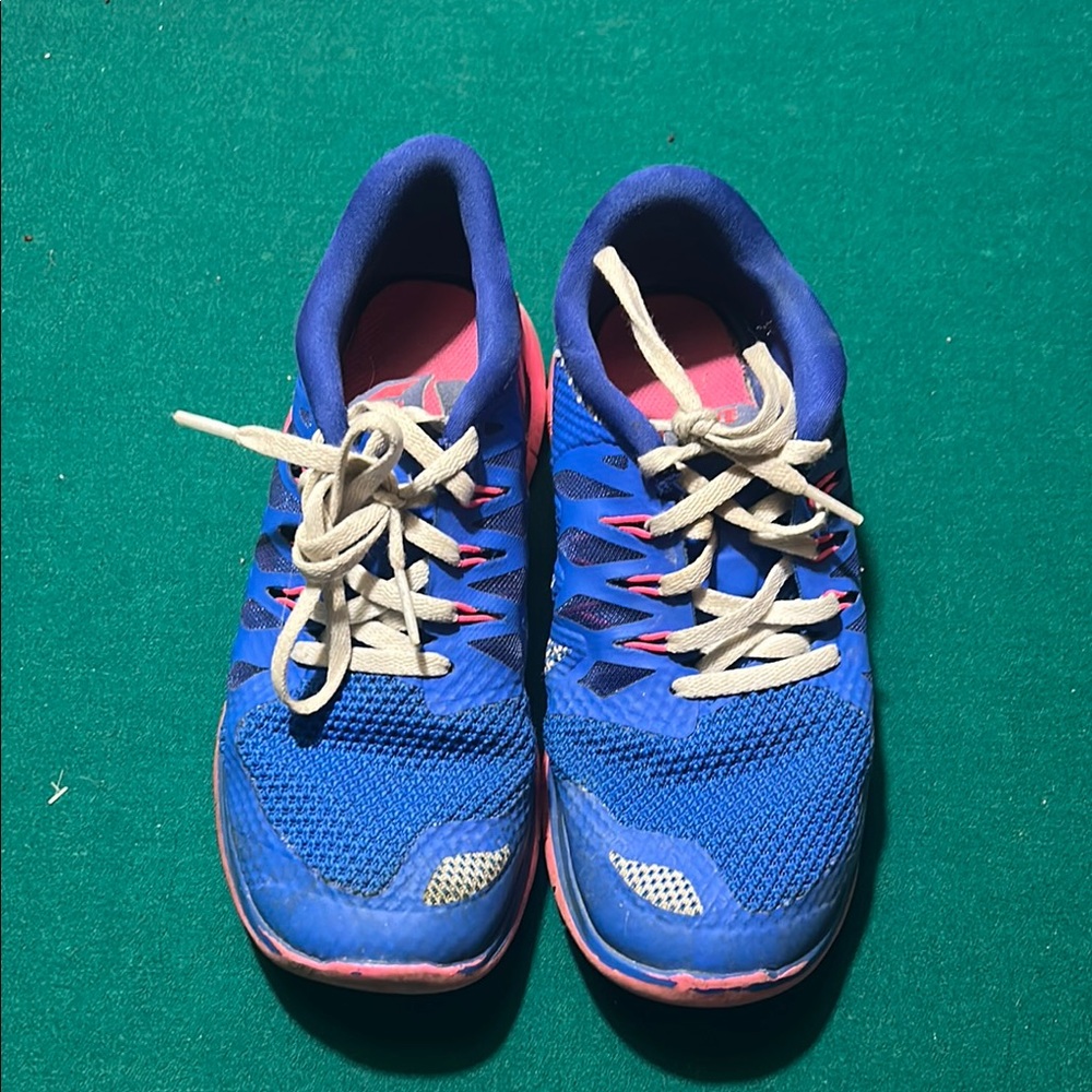 Blue and Pink Athletic Shoes